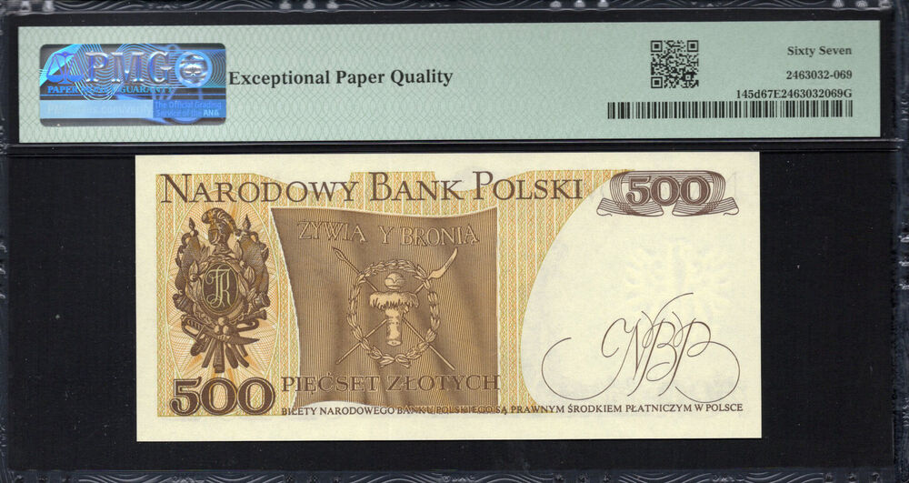 Poland -  500 Zlotych 1982 - Pick # 145d - PMG 67 EPQ