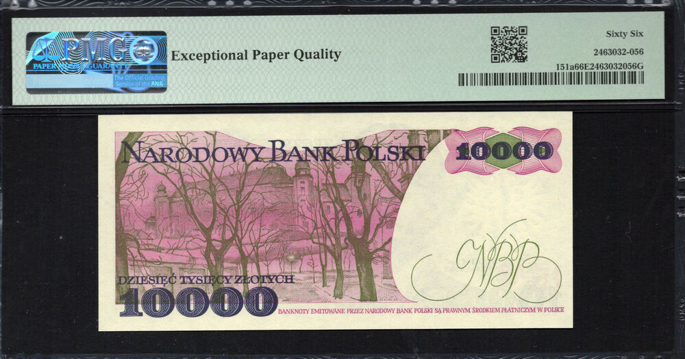 Poland -  10.000 Zlotych 1987 - Pick # 151a - PMG 66 EPQ
