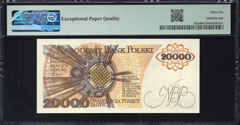 Poland -  20.000 Zlotych 1989 - Pick # 152a - PMG 66 EPQ