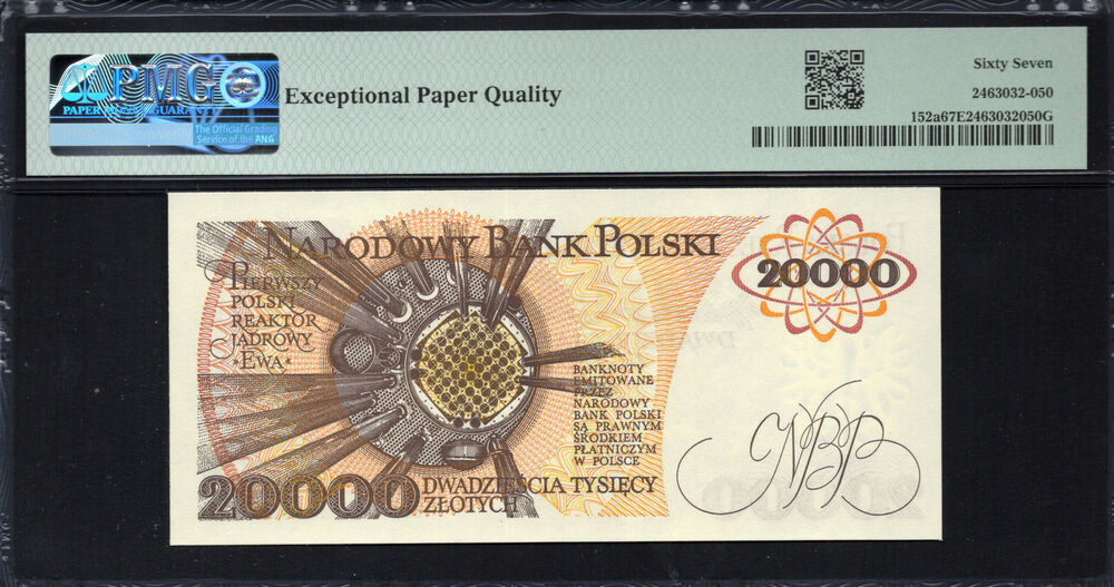 Poland -  20.000 Zlotych 1989 - Pick # 152a - PMG 67 EPQ