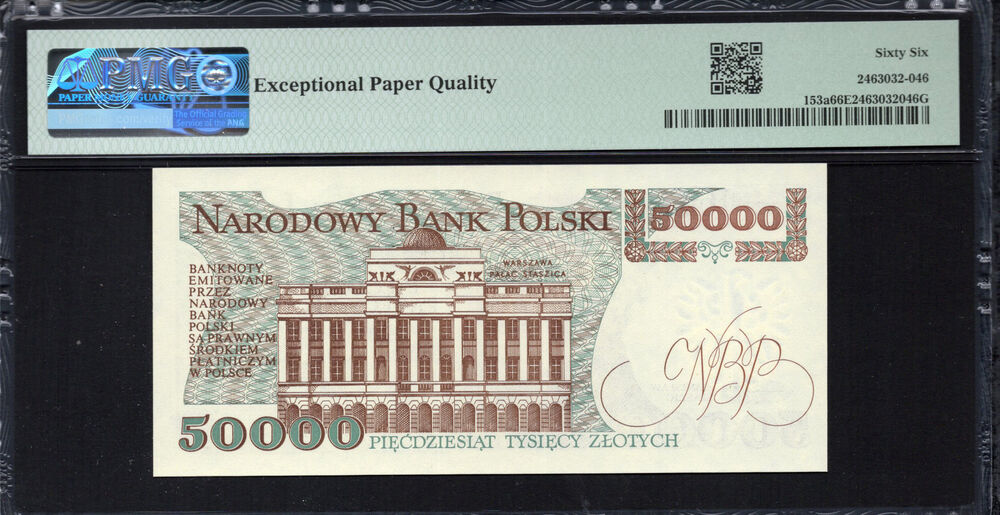 Poland -  50.000 Zlotych 1989 - Pick # 153a - PMG 66 EPQ