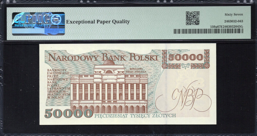 Poland -  50.000 Zlotych 1993 - Pick # 159a - PMG 67 EPQ