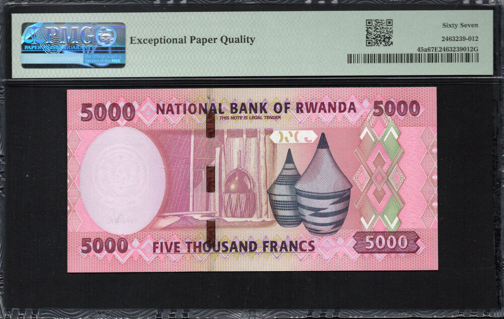 Rwanda -  5000 Francs 2024 - Pick # 45a - PMG 67 EPQ