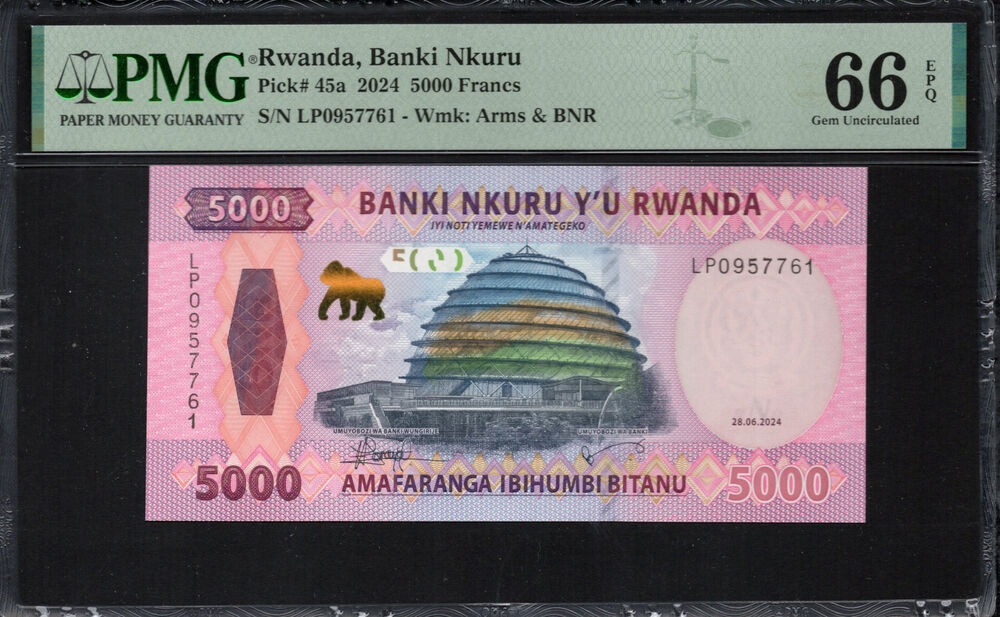 Rwanda -  5000 Francs 2024 - Pick # 45a - PMG 66 EPQ
