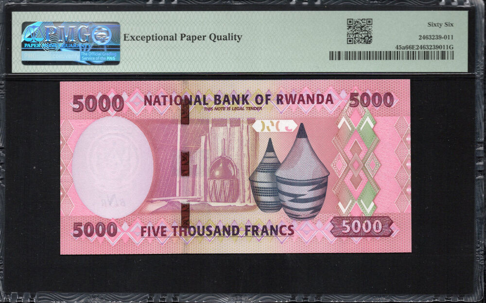 Rwanda -  5000 Francs 2024 - Pick # 45a - PMG 66 EPQ