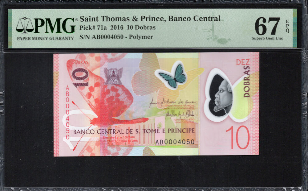 Sao Tome and Principe -  10 Dobras 2016 - Pick # 71a - PMG 67 EPQ