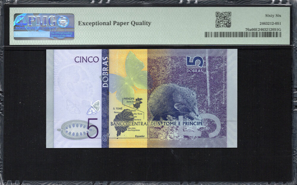 Sao Tome and Principe -  5 Dobras 2020 - Pick # 76a - PMG 66 EPQ