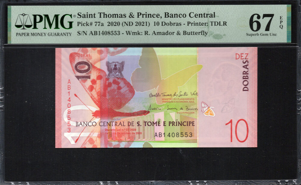 Sao Tome and Principe -  10 Dobras 2020 - Pick # 77a - PMG 67 EPQ