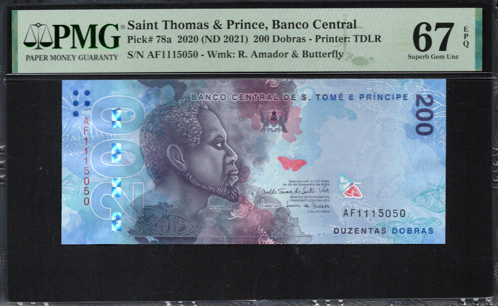 Sao Tome and Principe -  200 Dobras 2020 - Pick # 78a - PMG 67 EPQ