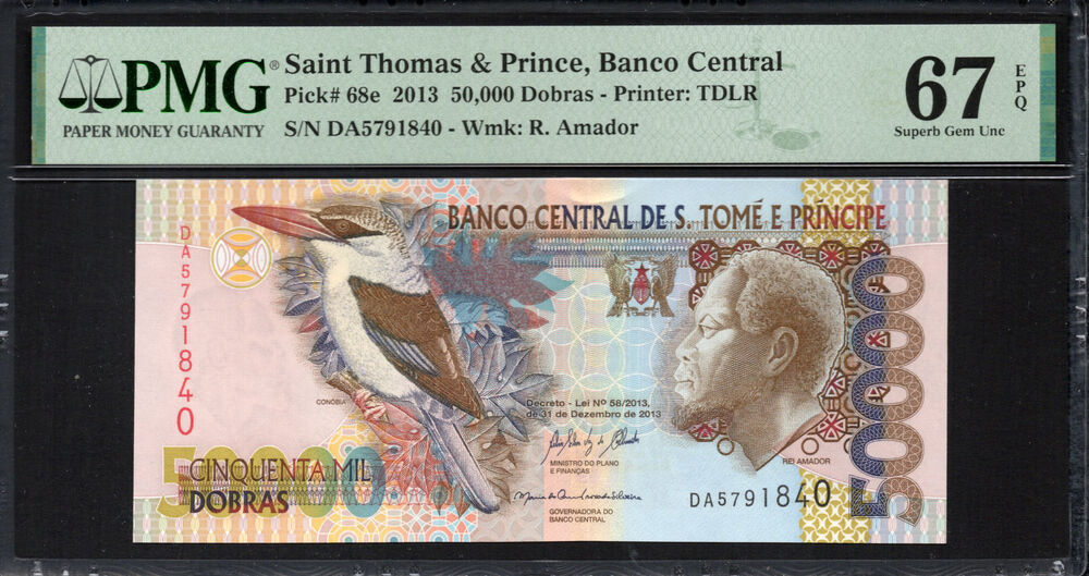 Sao Tome and Principe -  50.000 Dobras 2013 - Pick # 68e - PMG 67 EPQ