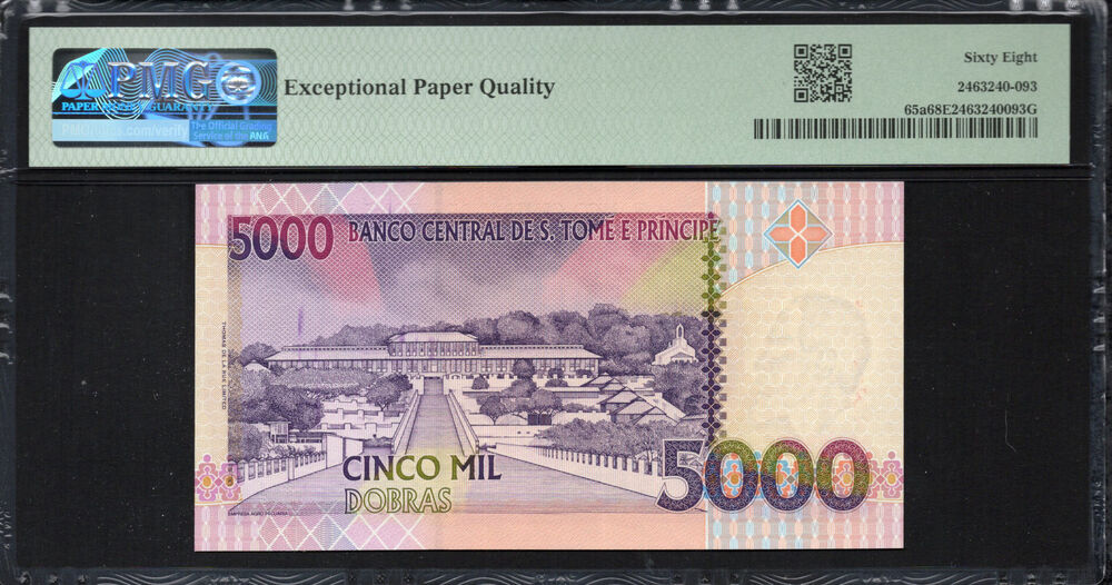 Sao Tome and Principe -  5000 Dobras 1996 - Pick # 65a - PMG 68 EPQ