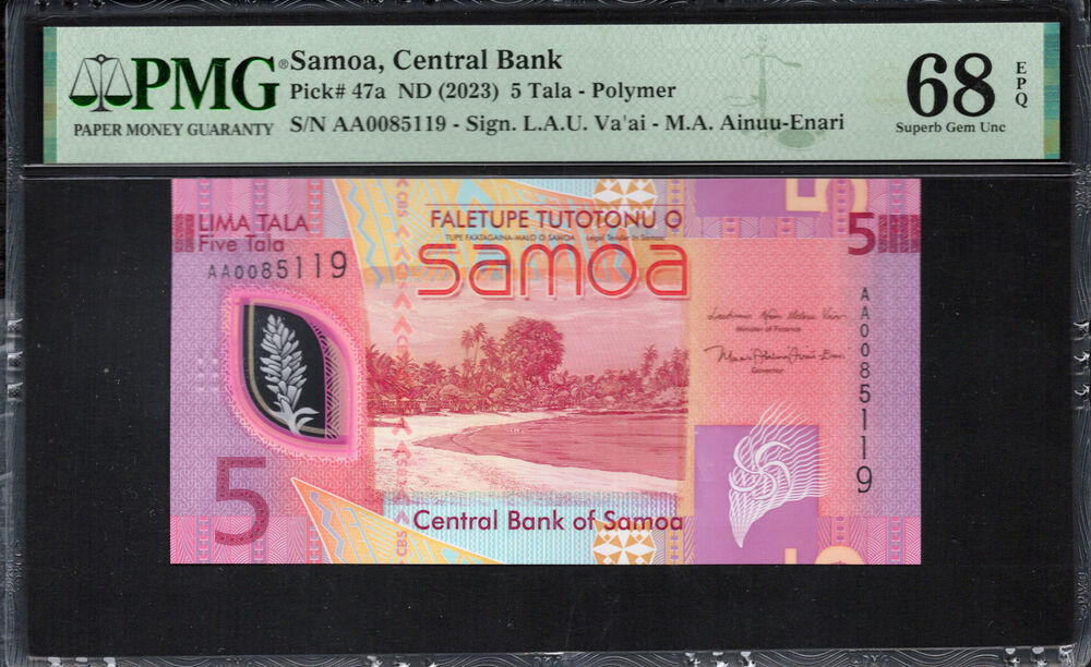 Samoa -  5 Tala 2023 - Pick # 47a - PMG 68 EPQ