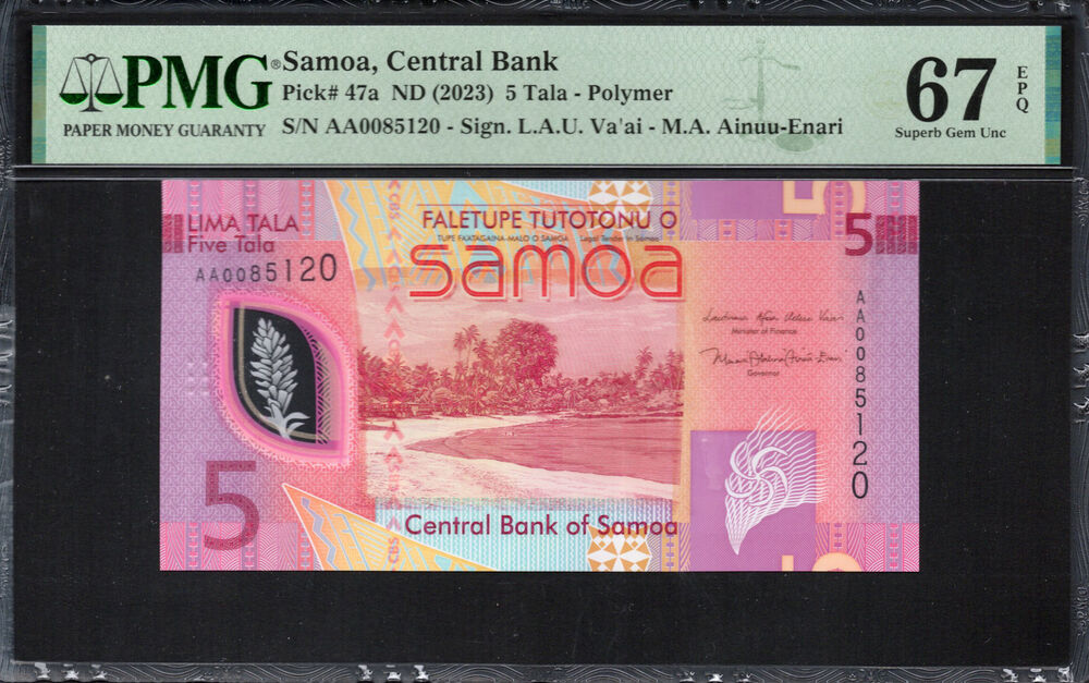 Samoa -  5 Tala 2023 - Pick # 47a - PMG 67 EPQ
