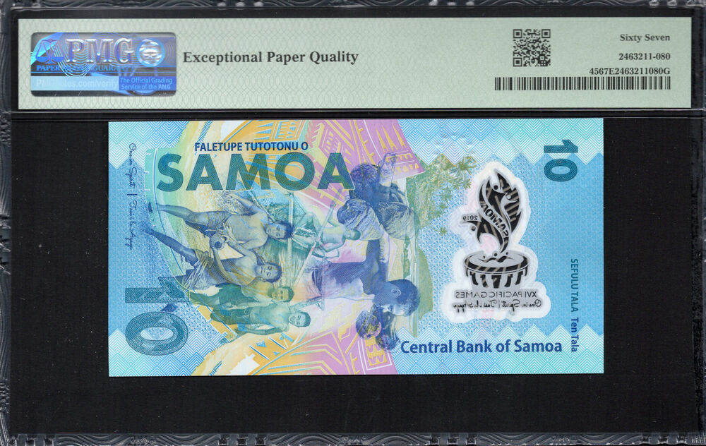 Samoa -  10 Tala 2019 - Pick # 45 - PMG 67 EPQ