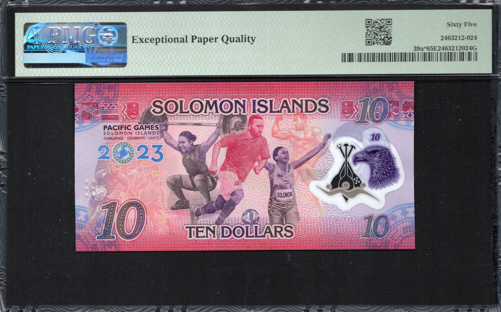 Solomon Islands -  10 Dollars 2023 - Pick # 39a* - PMG 65 EPQ