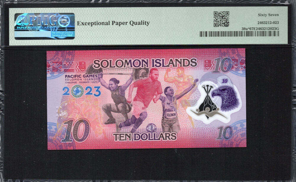 Solomon Islands -  10 Dollars 2023 - Pick # 39a* - PMG 67 EPQ