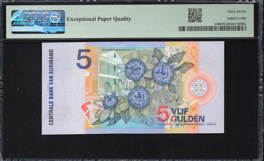 Suriname -  5 Gulden 2000 - Pick # 146 - PMG 67 EPQ
