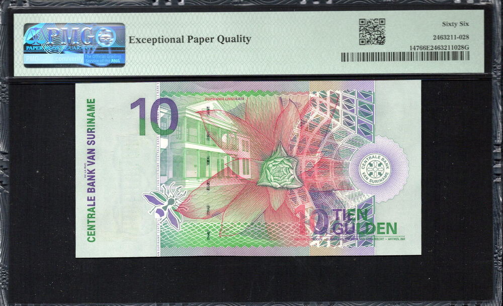 Suriname -  10 Gulden 2000 - Pick # 147 - PMG 66 EPQ