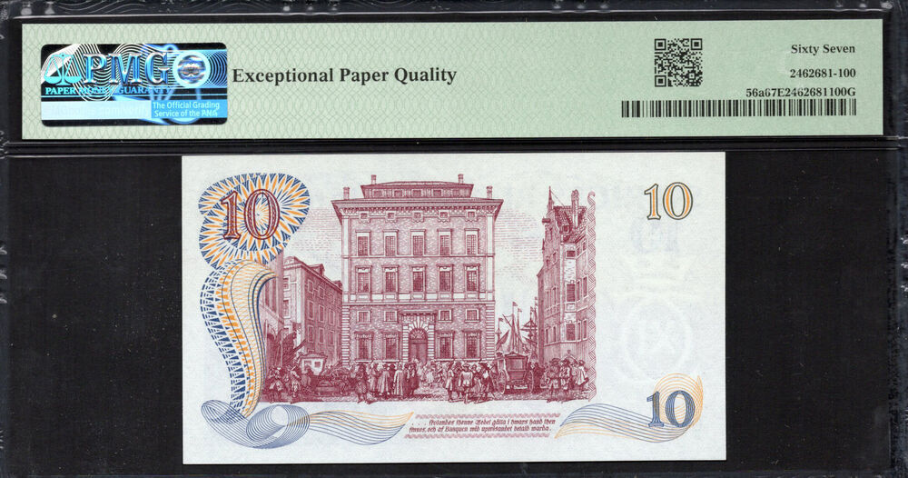 Sweden -  10 Kronor 1968 - Pick # 56a - PMG 67 EPQ