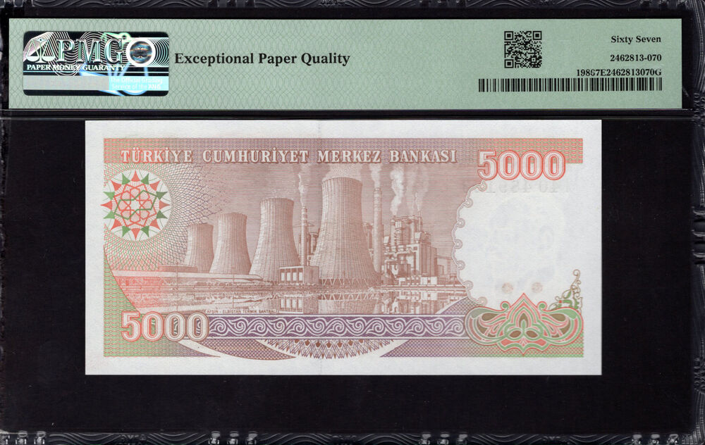 Turkey -  5000 Lirasi 1970 - Pick # 198 - PMG 67 EPQ