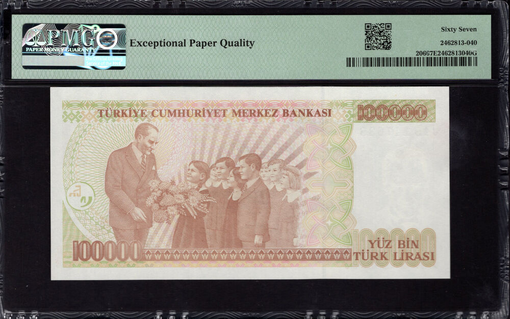 Turkey -  100.000 Lirasi 1970 - Pick # 206 - PMG 67 EPQ