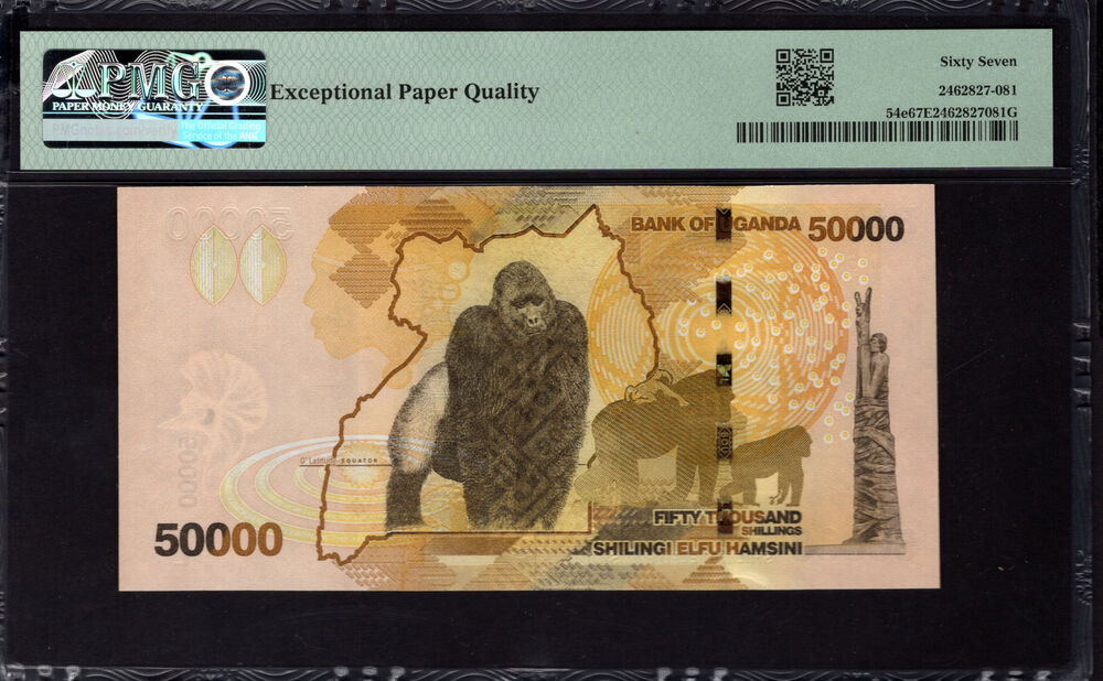Uganda -  50.000 Shillings 2021 - Pick # 54e - PMG 67 EPQ