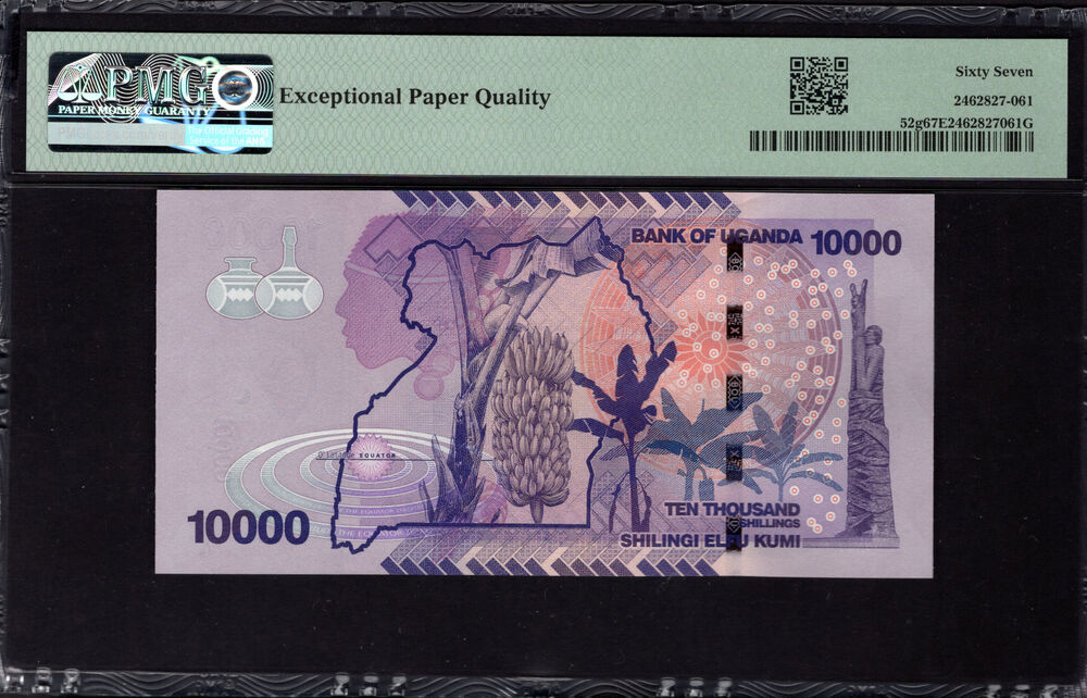 Uganda -  10.000 Shillings 2021 - Pick # 52g - PMG 67 EPQ