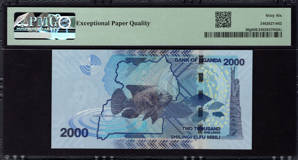 Uganda -  2000 Shillings 2022 - Pick # 50g - PMG 66 EPQ