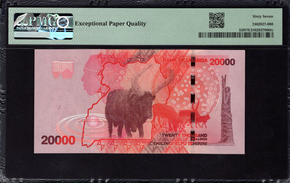 Uganda -  20.000 Shillings 2021 - Pick # 53f - PMG 67 EPQ