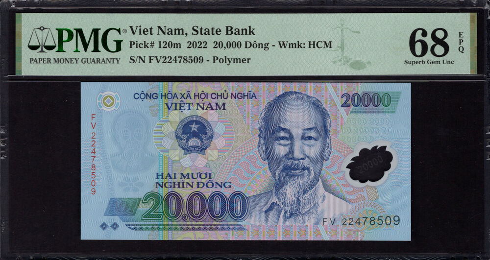Vietnam -  20.000 Dông 2022 - Pick # 120m - PMG 68 EPQ