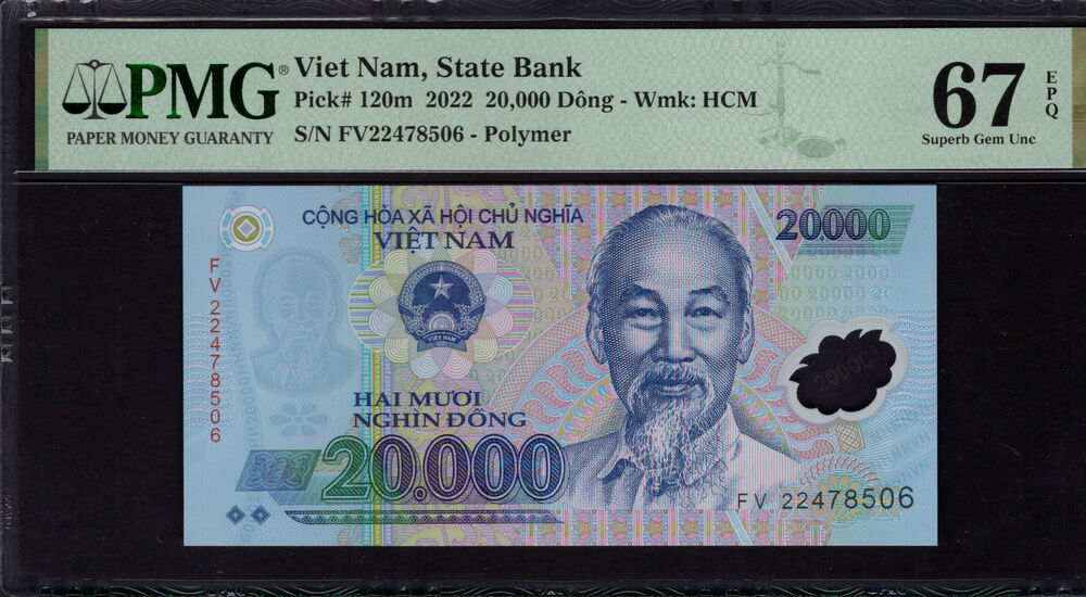 Vietnam -  20.000 Dông 2022 - Pick # 120m - PMG 67 EPQ