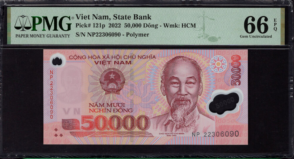Vietnam -  50.000 Dông 2022 - Pick # 121p - PMG 66 EPQ