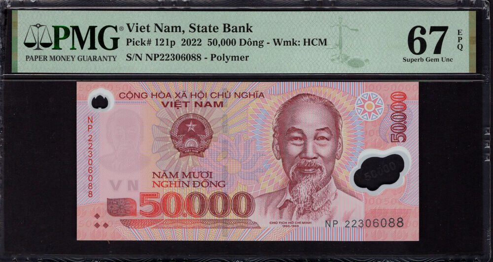 Vietnam -  50.000 Dong 2022 - Pick # 121p - PMG 67 EPQ