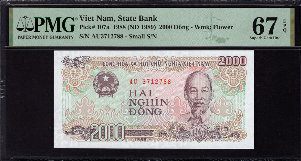 Vietnam -  2000 Dông 1988 - Pick # 107a - PMG 67 EPQ