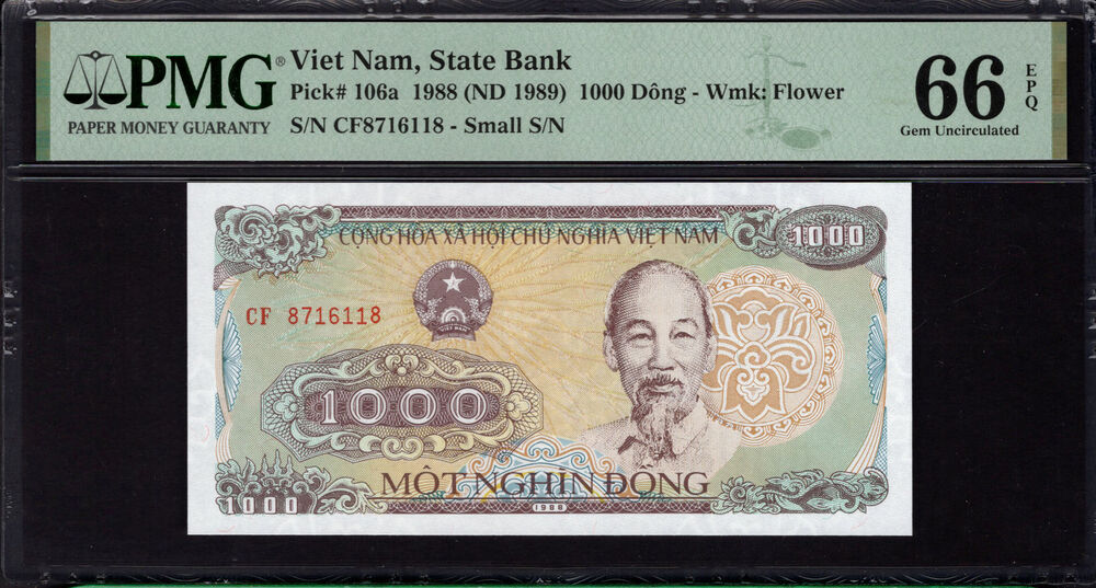 Vietnam -  1000 Dông 1988 - Pick # 106a - PMG 66 EPQ