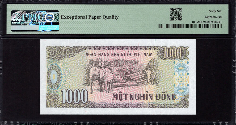 Vietnam -  1000 Dông 1988 - Pick # 106a - PMG 66 EPQ