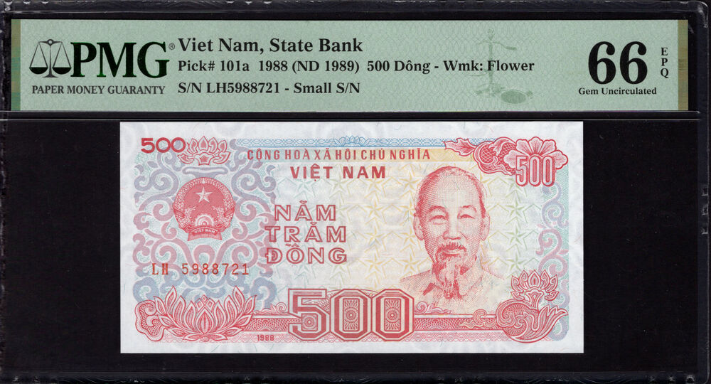 Vietnam -  500 Dông 1988 - Pick # 101a - PMG 66 EPQ