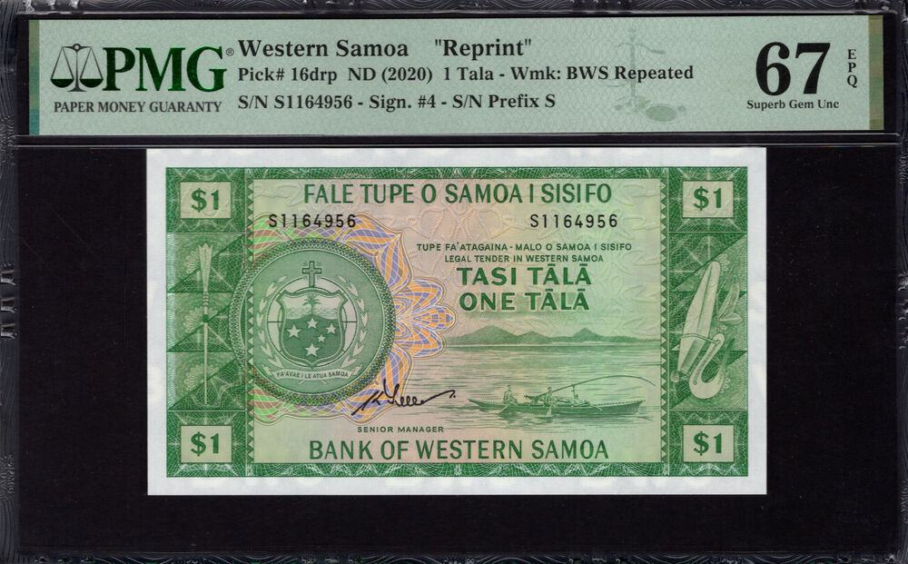 Western Samoa -  1 Tala 2020 - Pick # 16drp - PMG 67 EPQ