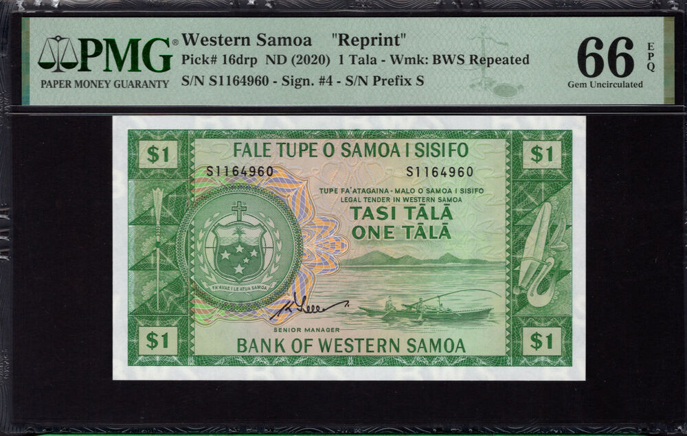 Western Samoa -  1 Tala 2020 - Pick # 16drp - PMG 66 EPQ