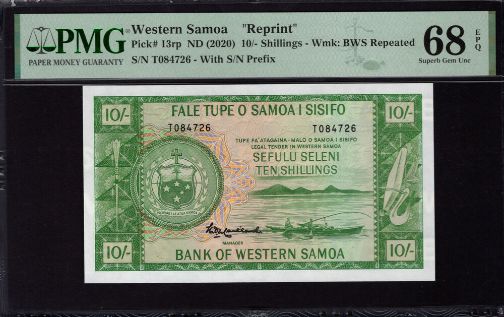 Western Samoa -  10 Shillings 2020 - Pick # 13rp - PMG 68 EPQ