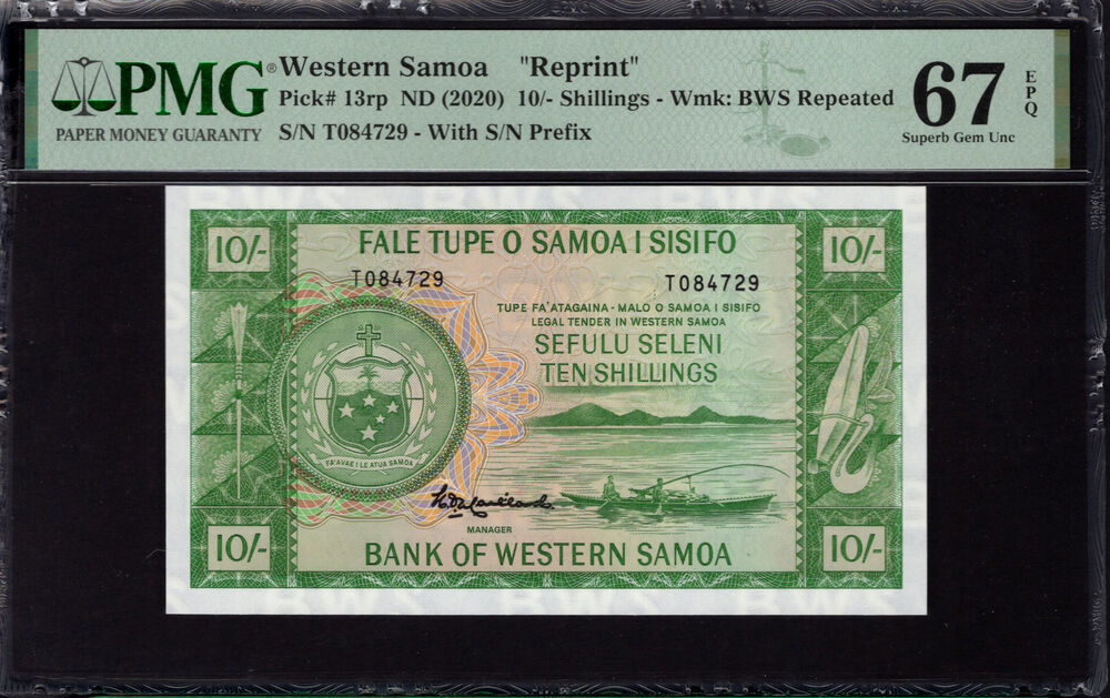Western Samoa -  10 Shillings 2020 - Pick # 13rp - PMG 67 EPQ
