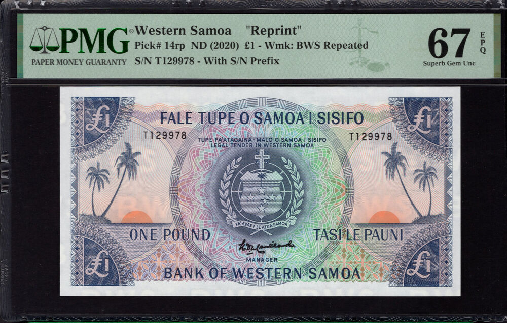 Western Samoa -  1 Pound 2020 - Pick # 14rp - PMG 67 EPQ