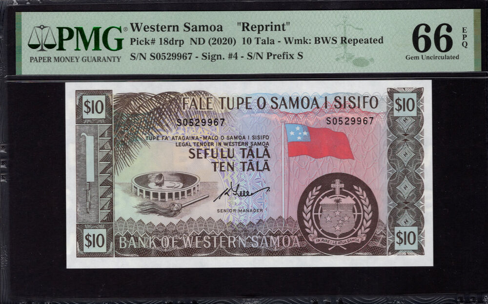 Western Samoa -  10 Tala 2020 - Pick # 18drp - PMG 66 EPQ