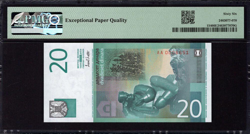 Yugoslavia -  20 Dinara 2000 - Pick # 154 - PMG 66 EPQ