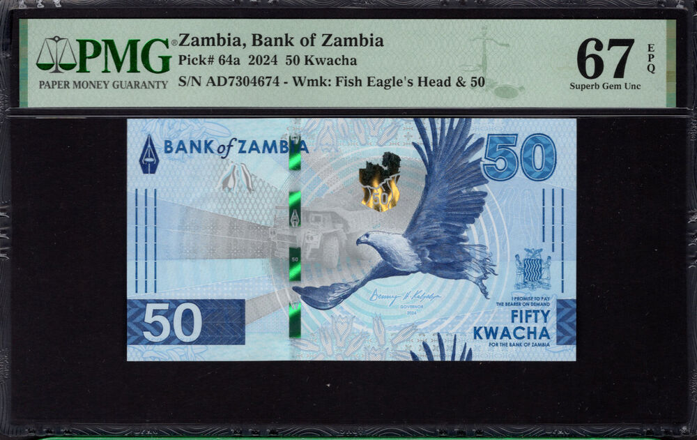 Zambia -  50 Kwacha 2024 - Pick # 64a - PMG 67 EPQ