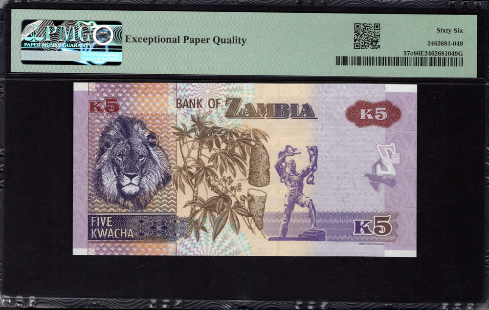Zambia -  5 Kwacha 2020 - Pick # 57c - PMG 66 EPQ