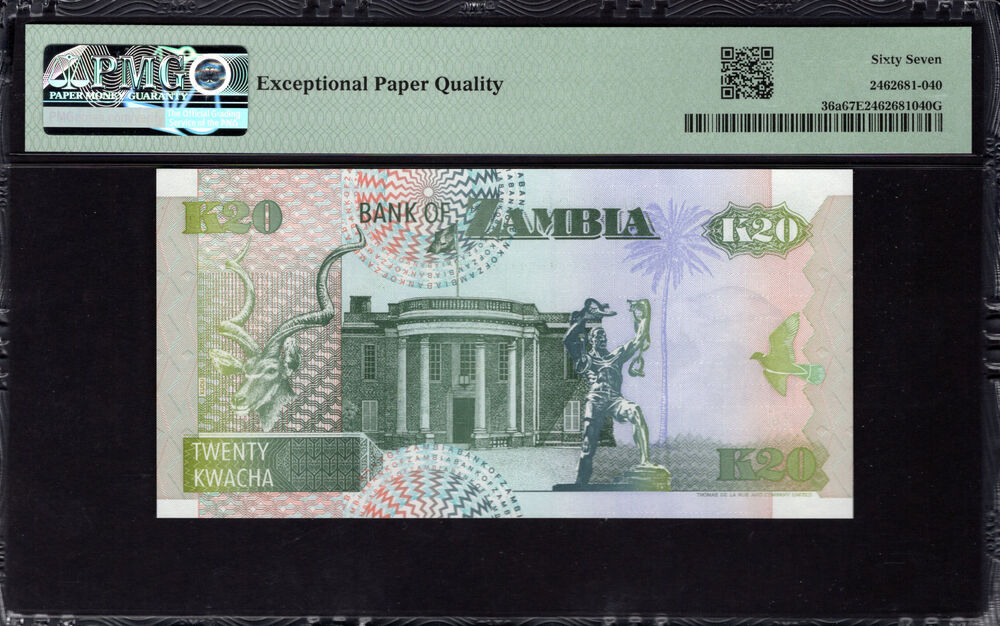 Zambia -  20 Kwacha 1992 - Pick # 36a - PMG 67 EPQ
