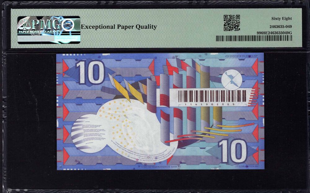 Netherlands -  10 Gulden 1997 - Pick # 99 - PMG 68 EPQ