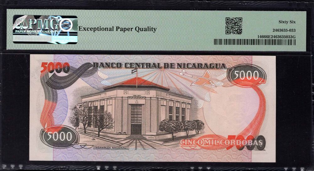 Nicaragua -  5000 Córdobas 1985 - Pick # 146 - PMG 66 EPQ