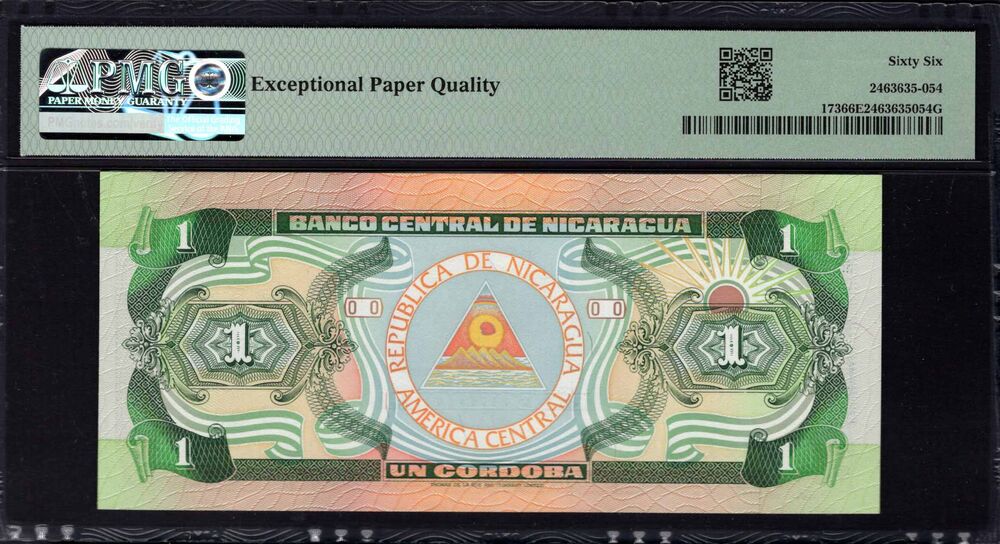 Nicaragua -  1 Córdoba 1990 - Pick # 173 - PMG 66 EPQ